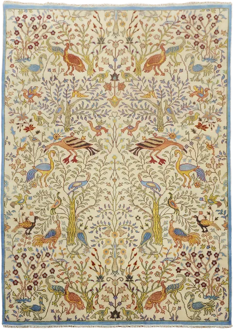Nature-Inspired Animal Pictorial Rug with Elaborate Avian and Foliage Design 10'x14'