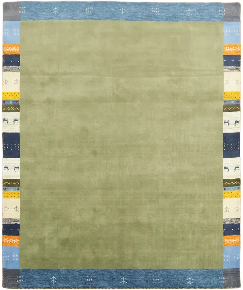 Serene Green Gabbeh Tribal Rug 8x10