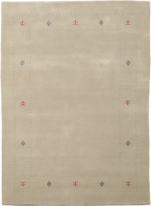 Minimalist Beige Gabbeh Tribal Rug 6x8