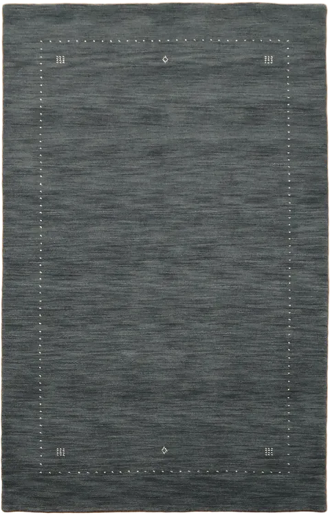 Charcoal Grey Gabbeh Tribal Rug 5x8