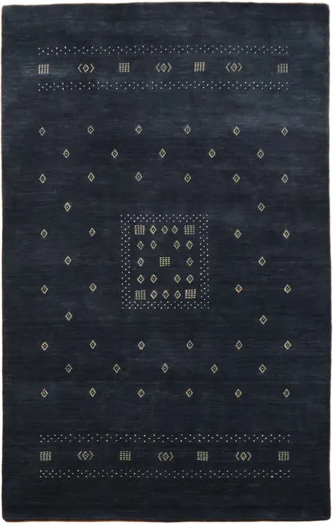 5x8 Dark Navy Blue Gabbeh Tribal Rug