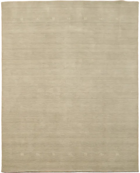 8x10 Minimalist Beige Gabbeh Hand-Knotted Area Rug