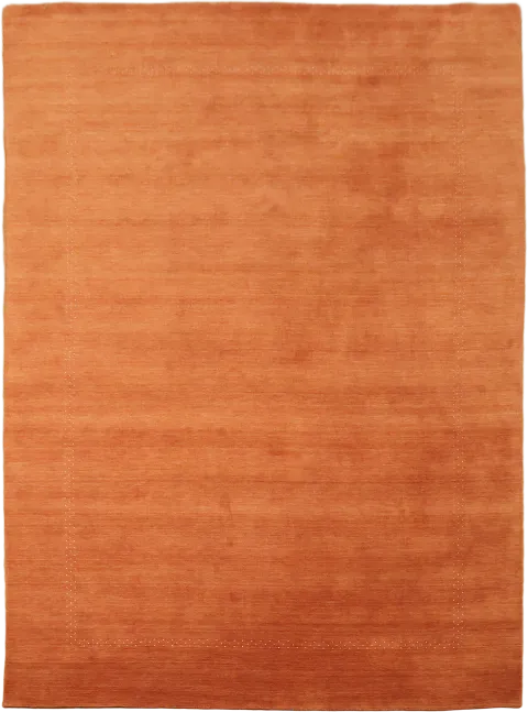 Solid Pattern Warm Terracotta Orange Gabbeh Rug for a Modern Look 10x14