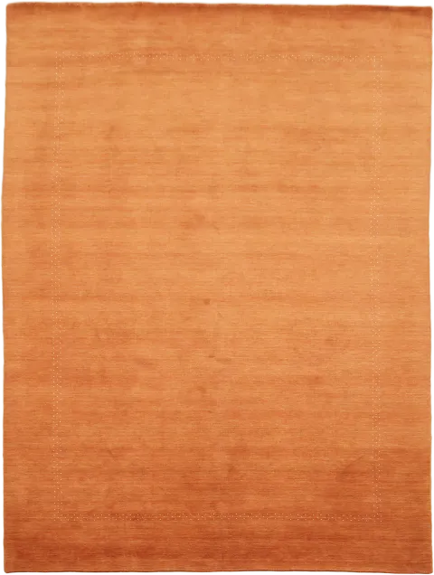 Earthy Tones: Elegant Minimalist Terracotta Orange Gabbeh Large Rug 10'x14'