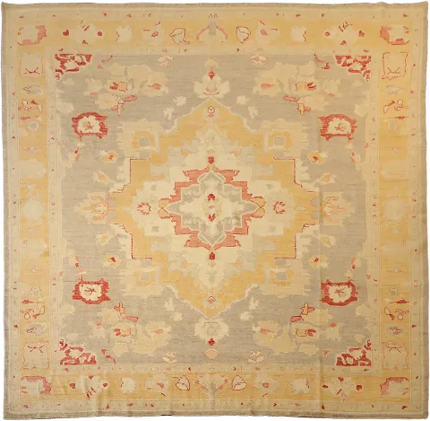 Outstanding! Vegetable Dye Traditional Wool Oushak Square Rug 10x10