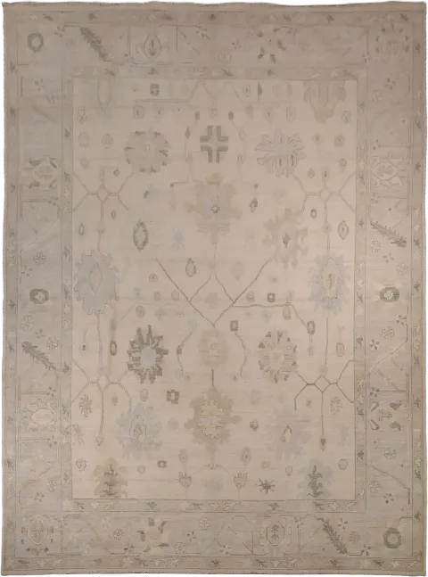 Traditional Vegetable Dye Wool Oriental Oushak Area Rug 10x14