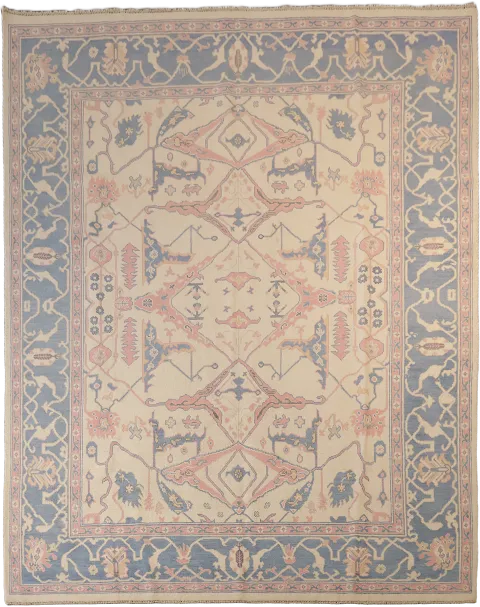 All Over Geometric Traditional Turkish Oushak Oriental Wool Area Rug 8x10