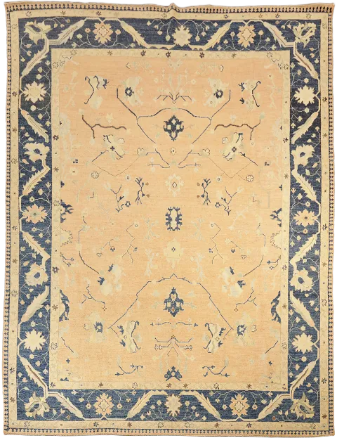 Muted Peach Color Traditional Oushak Oriental Wool Area Rug 9x12