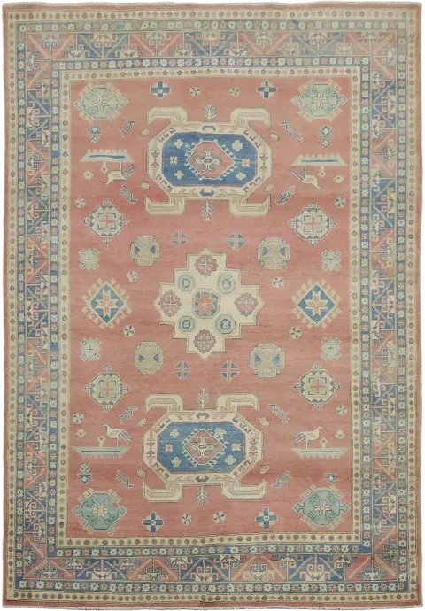 Classic Vintage-Inspired Rug with Distinct Geometric Shapes 7x10