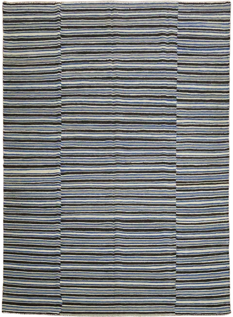 Contemporary Striped Flat-Woven Kilim Rug: Perfect Blend of Style and Comfort 8'x11'