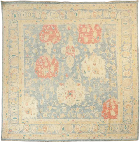OUTSTANDING! Muted Blue Oriental Wool Oushak Turkish Area Rug 10x10