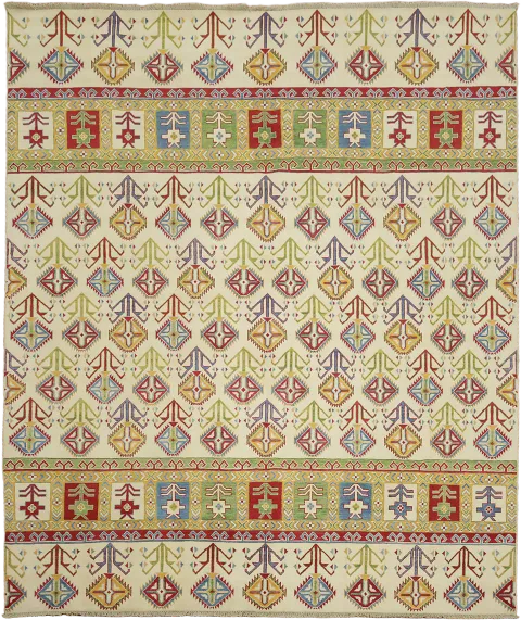 Colorful Tribal Inspired Rug Perfect for Living Rooms 8x10