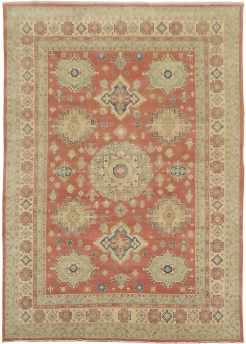 Vintage-Style Rug in Earthy Tones with Rich Ornamental Designs 10x14
