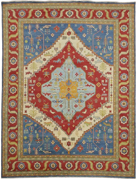 op Quality Geometric Wool Heriz Serapi Rug 9x12