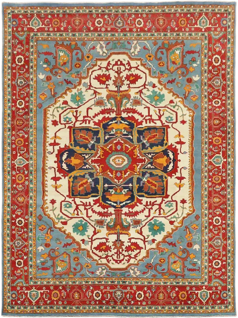 Outstanding Wool Heriz Serapi Oriental Area Rug 9x12