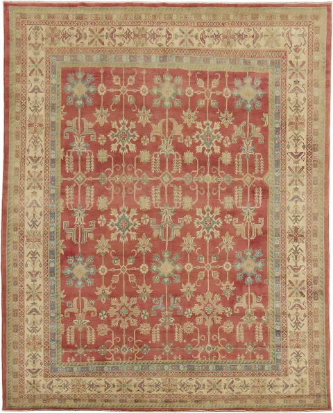 Geometric Wool Kazak Oriental Area Rug 9x11