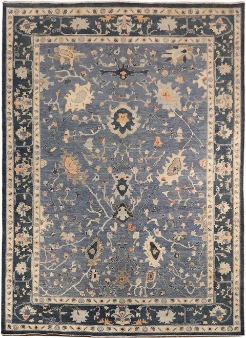Stunning Vegetables Dye Wool Oushak Turkish Area Rug 9x12