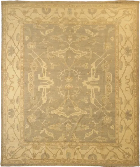 Muted Vegetable Dye Oriental Oushak Turkish Area Wool Rug 8x10