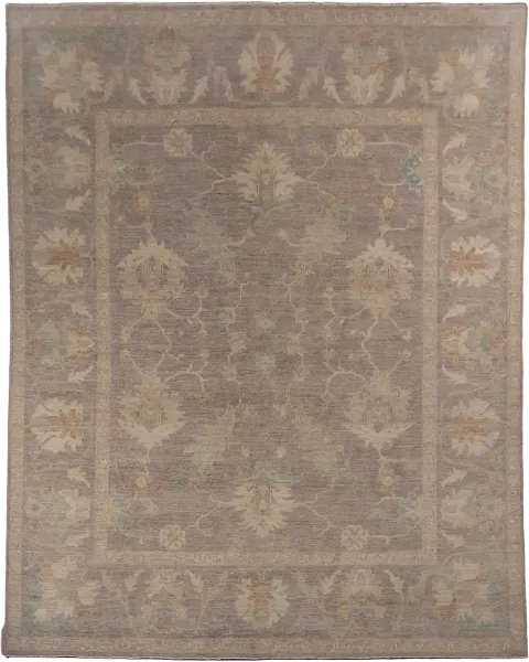 Muted Vegetable Dye Wool Oushak Turkish Area Rug 8x10