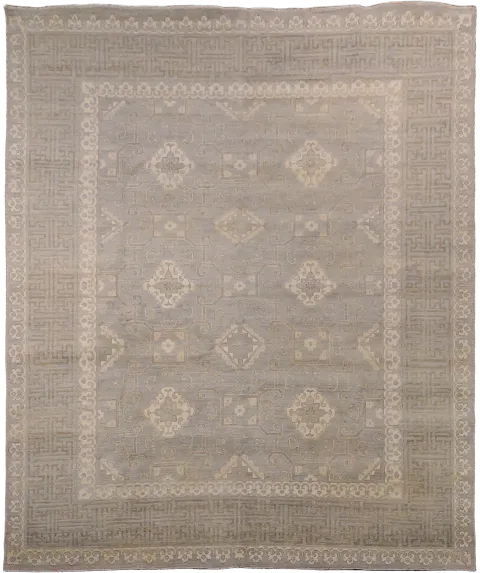 Outstanding Oushak Turkish Geometric Wool Area Rug 8x10