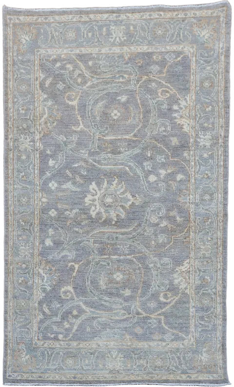 Vegetable Dye Wool Oushak Turkish Rug 3x5
