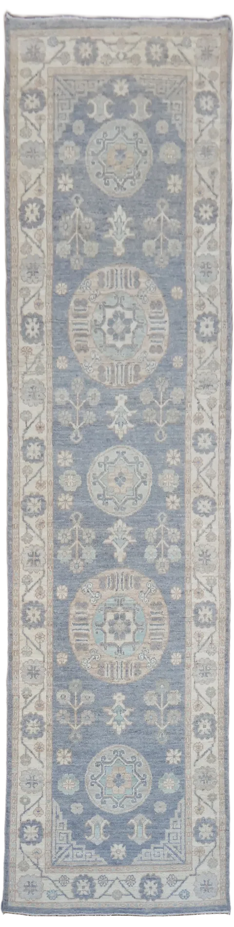 Vegetable Dye Wool Oushak Turkish Runner Rug 3x11
