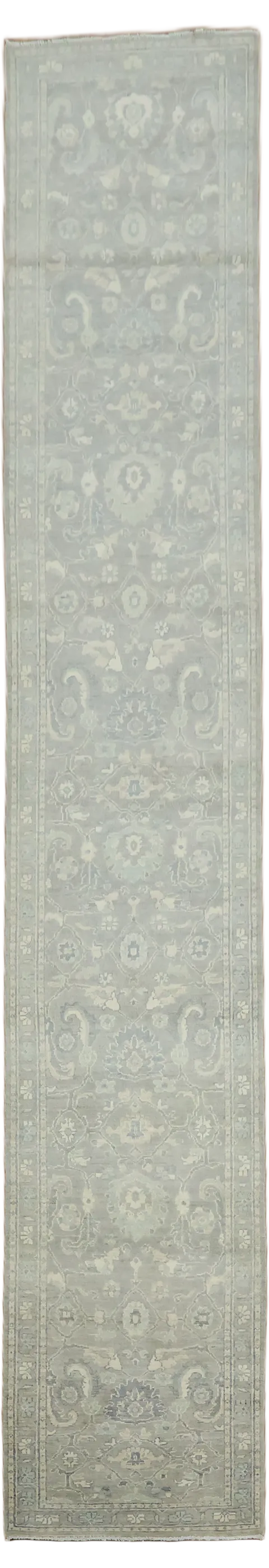 Over Size Vegetable Dye Wool Oushak Turkish Runner Rug 3x16