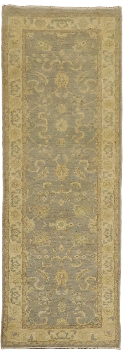 Oriental Muted Wool Oushak Turkish Runner Rug 3x7