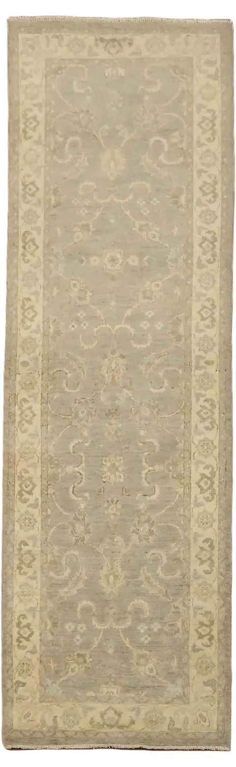 All Over Wool Oushak Turkish Runner Rug 3x8