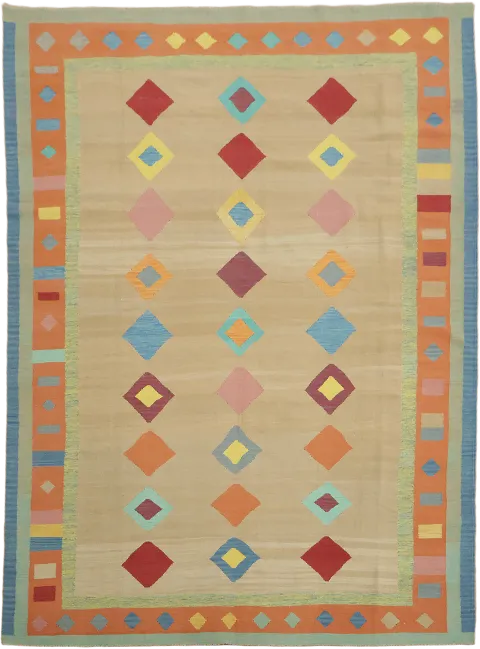 Hand Woven Wool Kilim Turkish Area Rug 8x11