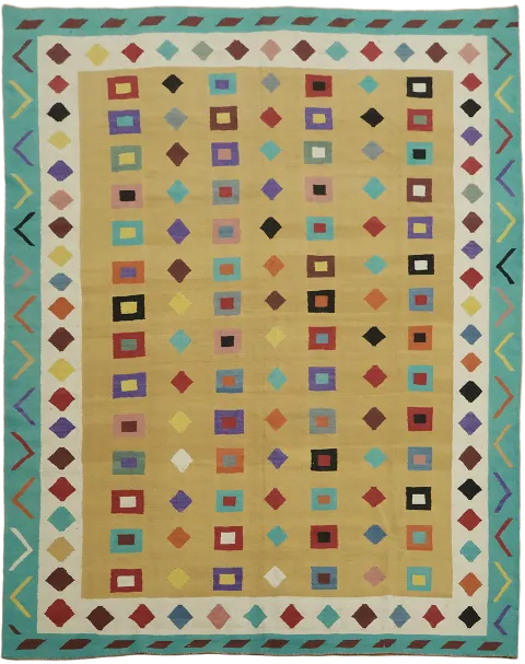 Contemporary Wool Kilim Turkish Area Rug 8x11