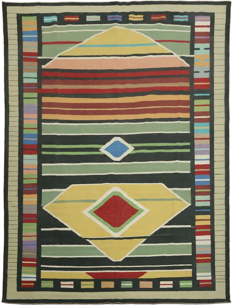 Hand Woven Wool Kilim Turkish Area Rug 8x11