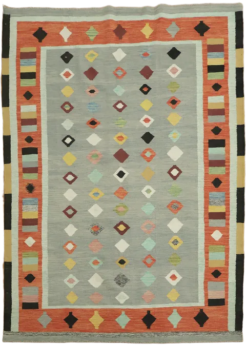 Top Quality Hand Woven Wool Kilim Turkish Area Rug 6x8