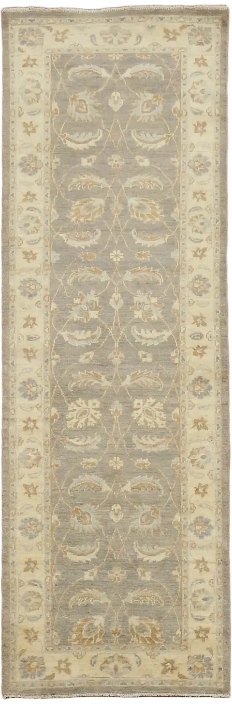 Wool Floral Oushak Turkish Runner Rug 3x8