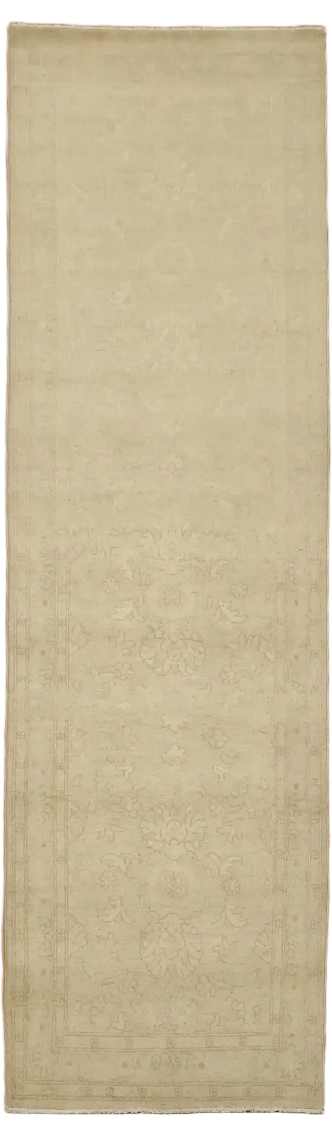 Floral Wool Oushak Turkish Runner Rug 3x9