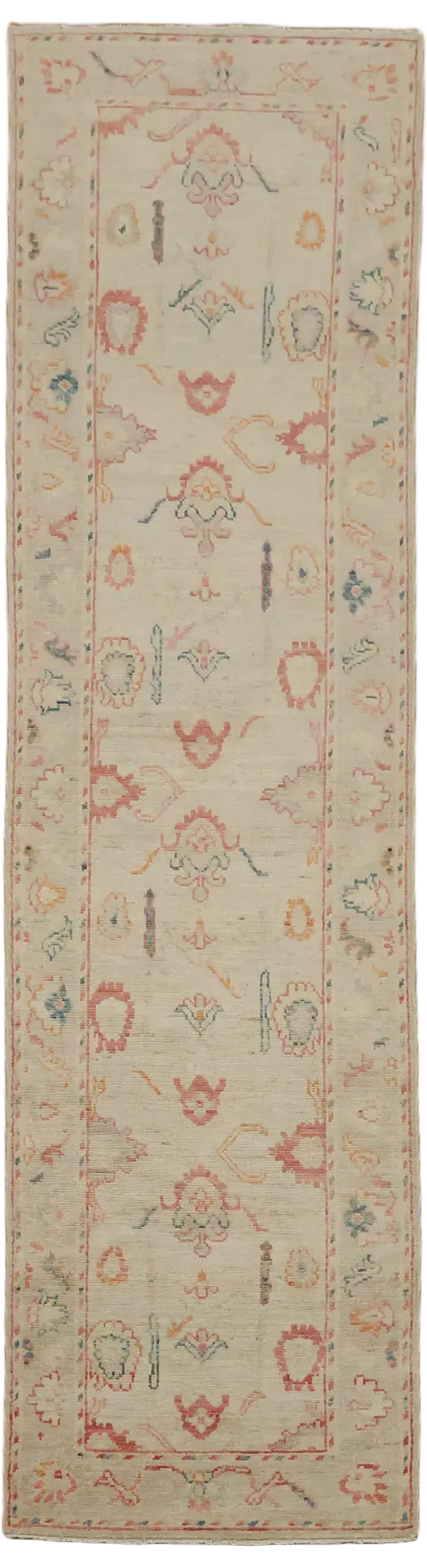 Oushak Turkish Runner Wool Rug 3x10