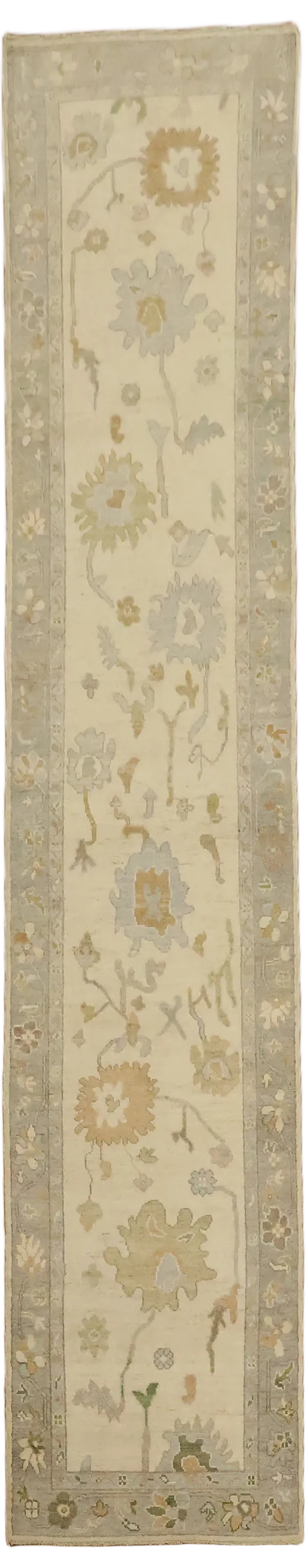 Over Size Vegetable Dye WoolOushak Turkish Runner Rug 3x14