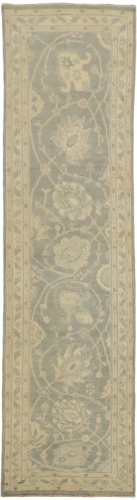 Out Standing Wool Floral Oushak Turkish Runner Rug 3x10