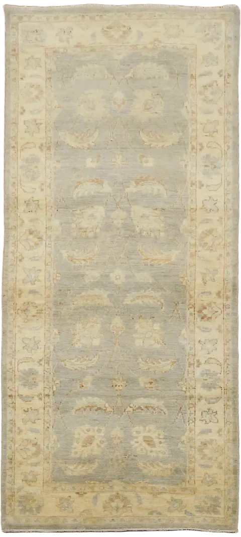 Grey Vegetable Dye Wool Oushak Turkish Rug 3x6