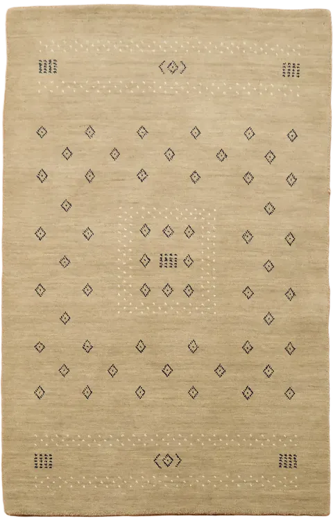 3x5 Beige Gabbeh Tribal Rug