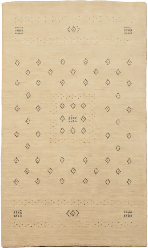Beige Gabbeh Hand-Knotted Tribal Rug 3x5