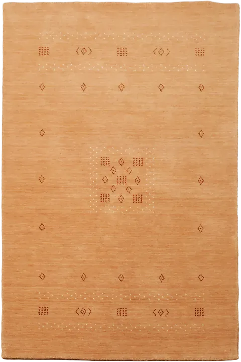 Orange Hand-Knotted Gabbeh Tribal Rug 4x6