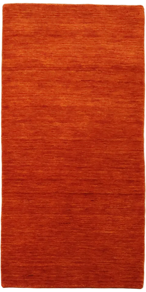 Bold Rust Orange Gabbeh Runner Rug 2x5