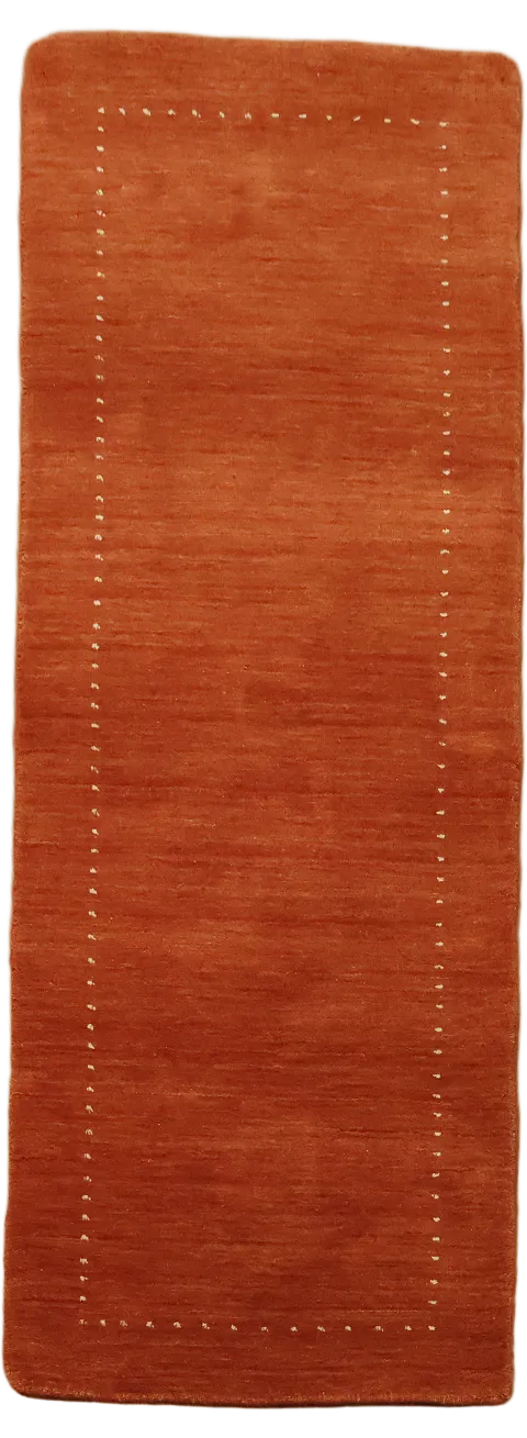 Burnt Orange Gabbeh Runner Rug 2x6