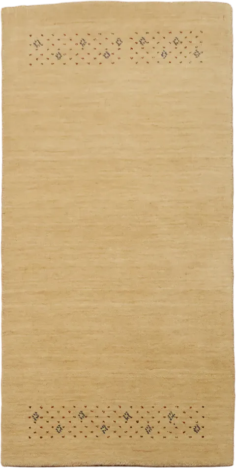 Hand-Knotted Beige Gabbeh Rug 2x4
