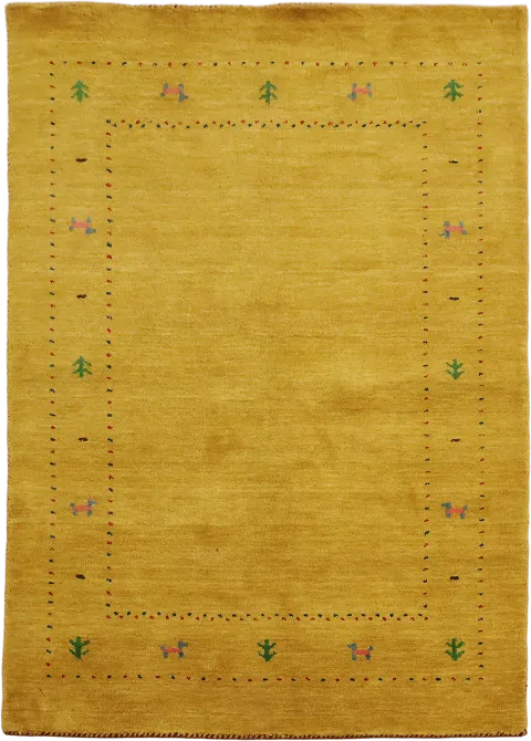 Stunning Yellow Gabbeh Tribal Rug 4x6