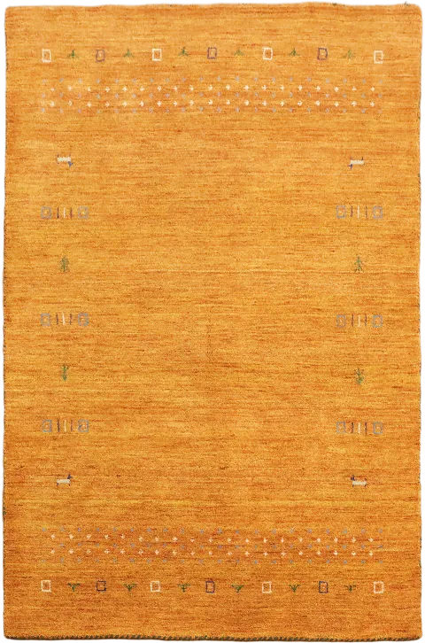 Vibrant Orange Gabbeh Tribal Rug 4x6