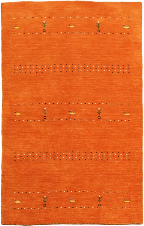 4x6 Captivating Orange Gabbeh Tribal Rug