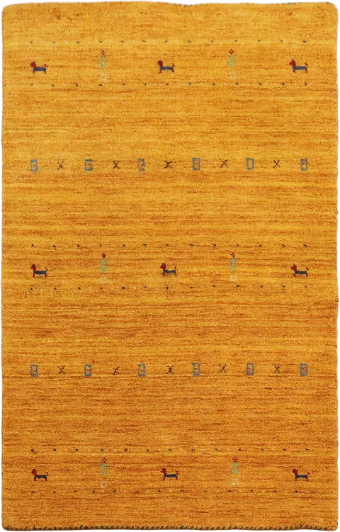 3x5 Stunning Gold Gabbeh Tribal Rug
