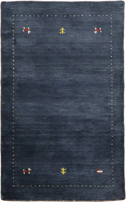 Navy Blue Gabbeh Tribal Rug 3x5